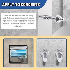 Glarks 20Pcs 3/8″ x 3″ Wedge Anchors Zinc Plated Heavy Duty Fastener for Conc…