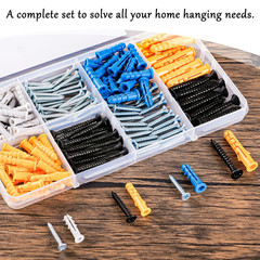Drywall Anchors with Screws Kit, 160PCS Plastic Wall Anchors and Galvanized Phil