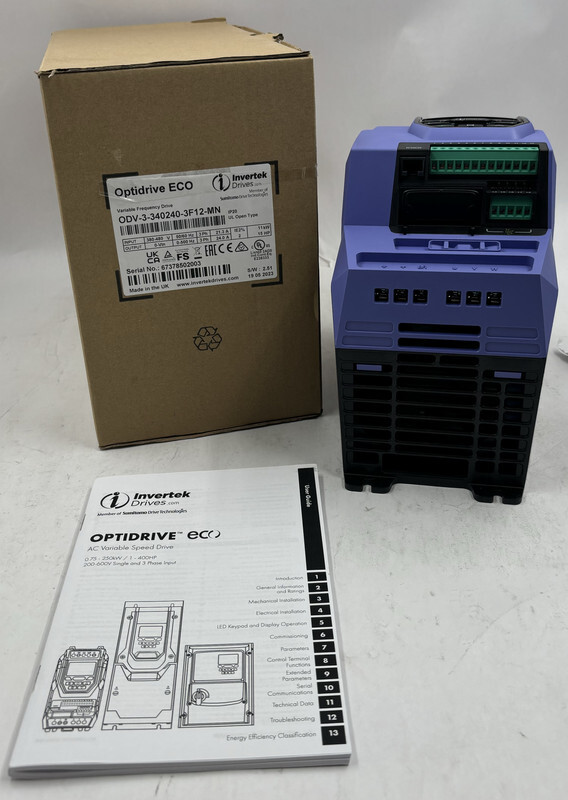 INTERVEK DRIVES OPTIDRIVE ECO ODV-3-340240-3F12-MN VARIABLE FREQUENCY 480V 15HP