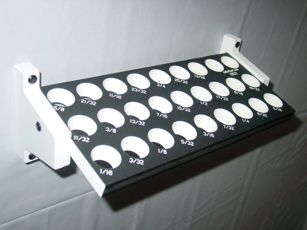 ER32 Inch 24 Hole Collet Rack Engraved Sizes Wall Organizer Set Holder Tray CAO3