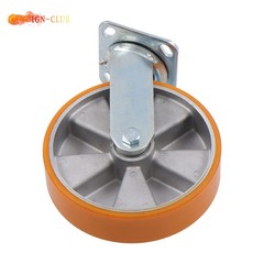 4 Pcs 8″ Aluminum Core Industrial Casters Caster Wheel With Brake 6000lbs Orange