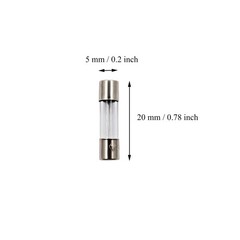 SIXQJZML 10 Pack F5AL Fast-Blow Fuse 5A Max 5 amp 125V Glass Fuses 0.2 x