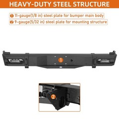 Rear Steel Bumper with LED Lights for Toyota Tundra 2014-2021 Pickup Truck
