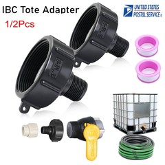 1/2X 275 330 Gallon IBC Tote Water Tank Adapter 2″NPS Fine Thread x 3/4″ BSP/NPT