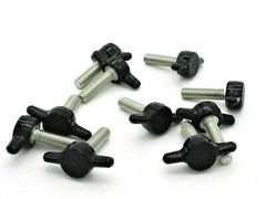 1/4″-28 x 1 1/2″ Fine Thread Thumb Screws – T Wing Knob – Delrin – 4 Pack – USA