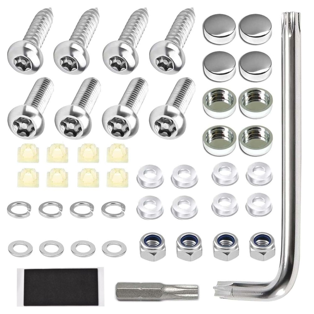 Anti Theft License Plate Screw Kit Tamper Proof License Screws Car License Plate