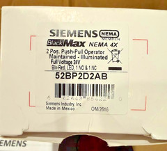 Siemens 52BP2D2AB Illuminated Push-Pull Switch 30 mm 1NO/1NC Mushroom Head