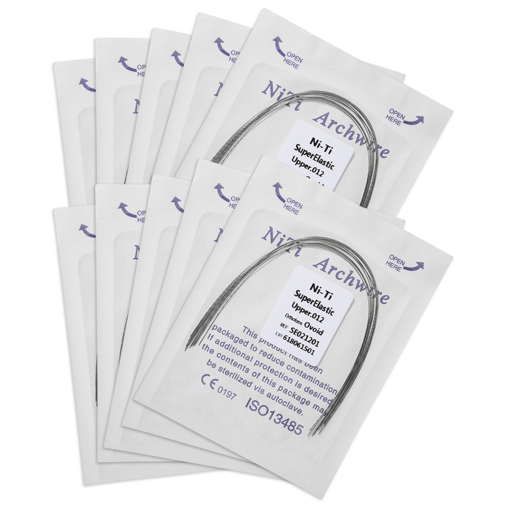 100pcs 10packs Dental Orthodontic Super Elastic Niti Arch Wire Round Ovoid Form