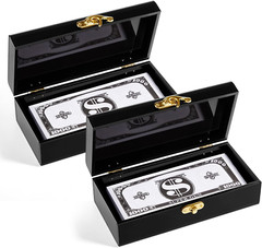 2 Pcs Acrylic Lockable Cash Box Cash Organizer Money Holder Single Row Currency