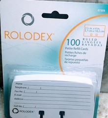 Ship N 24 Hours. New-Rolodex Petite Refill Card:100 Pack. 2 1/4 in. X 4 in.