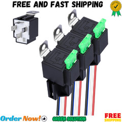 3 PCS 4-Pin 12V Fuse Relay Switch Harness Set, 12V Relay with Harness, 30A SP…