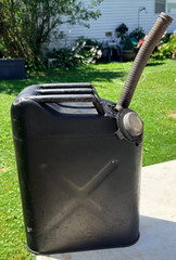 Vtg USMC Military 5 Gallon Metal Gas Can Black Jerry Can w/Flexible Cap Spout (B
