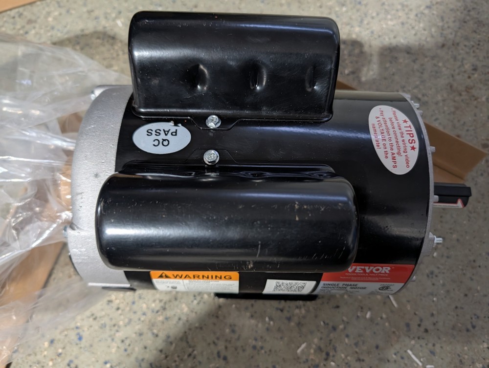 VEVOR 5HP SPL Air Compressor Motor 230V 3450RPM 56 Frame CW/CCW Rotation