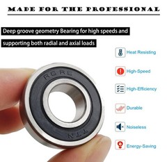 10 PCS R8-2RS 1/2 Inch Bore Double Rubber Sealed Roller Ball Bearing 1/2 X1-1/8