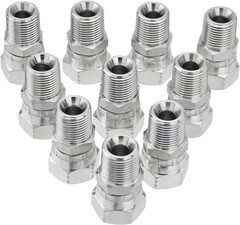 10Pack Hydraulic Hose Swivel Fittings: 3/8″ NPSM Female x 3/8″ NPTF Male + Cover