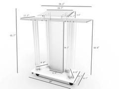Returned Item Acrylic Wood MDF Podium W Casters Church Lectern School Pulpit