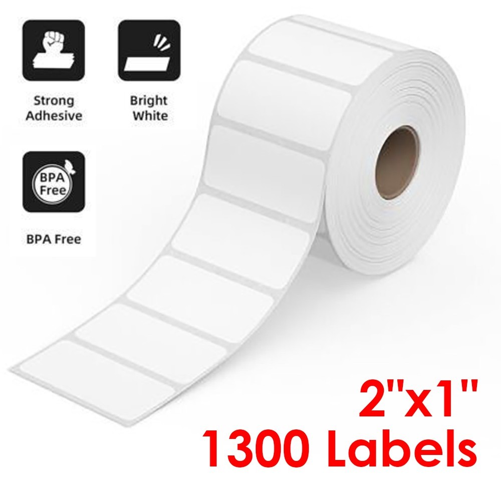 1300/Roll 2″x1″ Direct Thermal UPC Barcode FBA Labels for Zebra & Rollo Printers