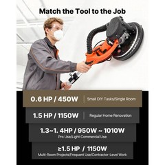 Uimoso Electric Drywall Sander 1150W with Adjustable Speed and Self-Suction