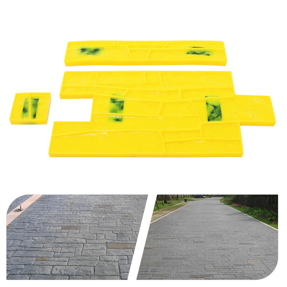 Concrete Polyurethane Texture Mat for Seamless Cement Stamping – Yellow