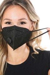 50/100Pcs Black KN95 Face Mask 5 Layer BFE 95% Disposable Respirator with Valve