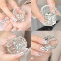 Btyms 4 Pieces Acrylic Dappen Dish Nail Dapping Dish Nail Powder And Liquid