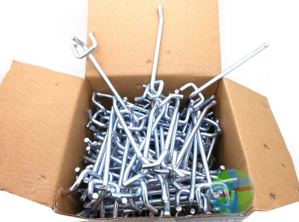 (100) 4″ PEGBOARD HOOKS BALL TIP Garage Peg Board Tool Display Fits 1/8″ & 1/4″