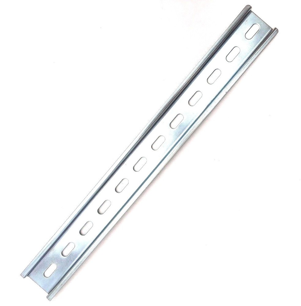1 Piece DIN Rail Slotted Zinc Plated Steel RoHS 12″ Inches Long 35mm 7.5mm T&G