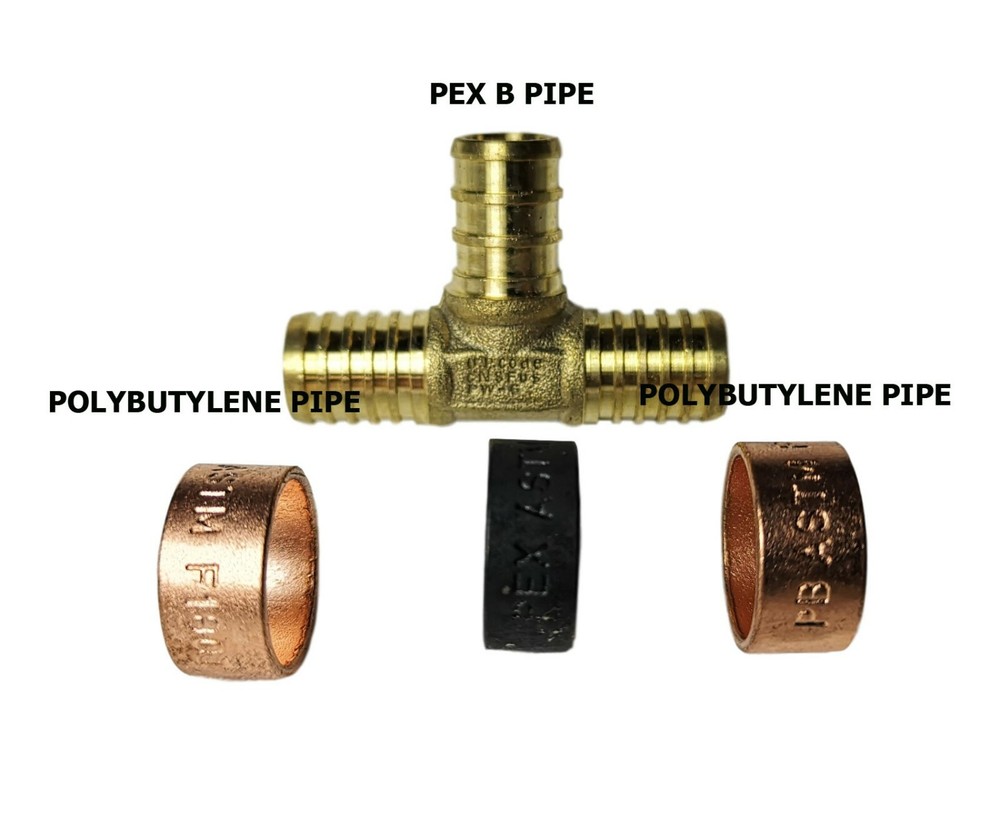 25) 1/2″ PB X 1/2″ PB X 1/2″ PEX TEE, POLYBUTYLENE PEX TEE WITH RING, REPAIR KIT