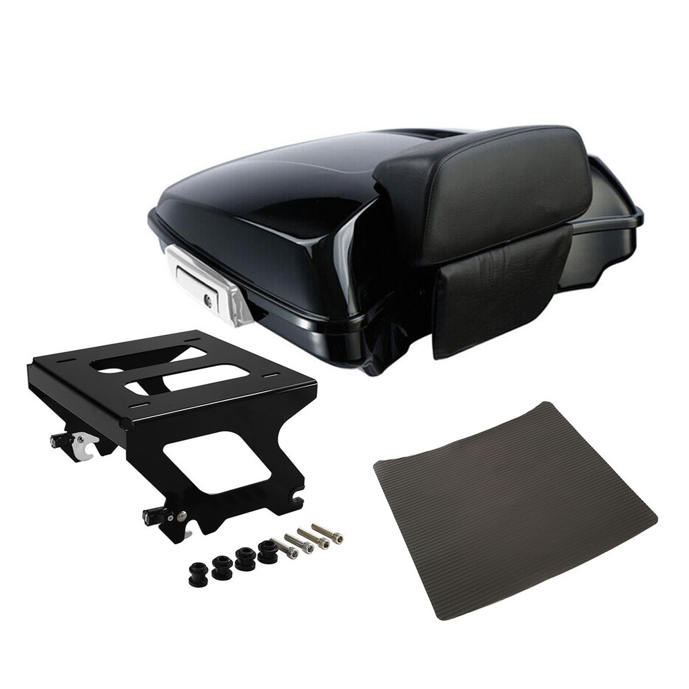 5.5in Moto Trunk w/Backrest Rack for Harley Sport Glide 18-25 Low Rider S 20-25