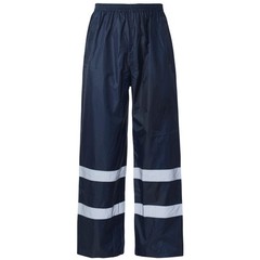 HI VIS OVER TROUSERS VISIBILITY VIZ REFLECTIVE SAFETY WORKWEAR WATERPROOF PANTS