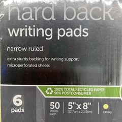 Office Depot Professional Hard Back Writing Pads 6 pads 5″x8″ 50 Sheets Each S3