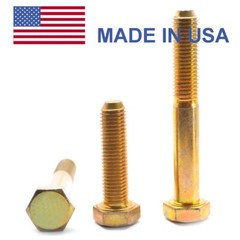7/8″-14 x 3 3/4″ (PT) Fine Grade 8 Hex Cap Screw (Bolt) – USA Yellow Zinc