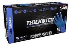 Thickster Powderfree Exam Grade Latex Disposable Gloves. Size Medium. Blue 14 Mi