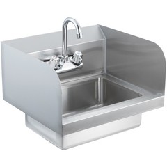 VEVOR Wall Mount Hand Wash Sink 17″x 15″ Stainless Steel w/ Faucet & Splash NSF