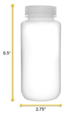 Eisco Labs 500ml Reagent Bottle, Wide Mouth with Screw Cap – Polypropylene