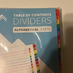 Blue Summit Supplies Alphabet Binder Tab Dividers for 3 Ring Binder/Notebook NEW
