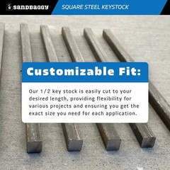 Sandbaggy 1/2″ x 12″ Square Steel Key Stock – Exact Dimensions – Clean Cut Ends