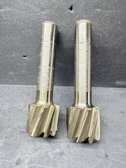 Pair Large Multi-Flute Milling Cutters Straight Shank Machinist Tooling