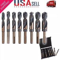 8 pc Jumbo Silver and deming Industrial Cobalt drill bit set 1/2″ Reduced Shank