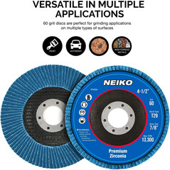 11143A 10 Pack Zirconia Flap Discs 4-1/2 for Angle Grinder,60 Grit Flapper Wheel