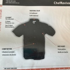 Chef Revival Basic Cook Shirts Unisex Adult Size 2XL White Short Sleeve Snap 2