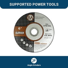 Benchmark Abrasives Type 1 Aluminum Oxide 6 Inch Cut Off Wheels for 6 inches
