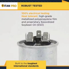 TitanPro TRCFD455 HVAC Round Dual Motor Run Capacitor. 45/5 MFD/UF440/370 Volts