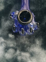 5″ GLASS Frit BLUE DEMON CLAW Tobacco Blue and Black Smoking Bowl Pipe