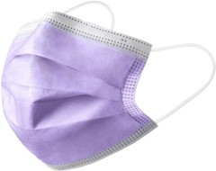 Disposable Face Covering (In Purple) Disposable Masks. 50 Per Box per Order.