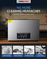 CREWORKS 30L Ultrasound Cleaner for Auto Tools Machine Parts with 600W Heater