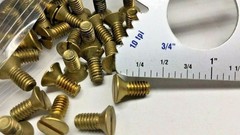 Brass 1117-65 Machine Screw Slotted Flat Head #8-32 x 3/8″ (Pack of 65)