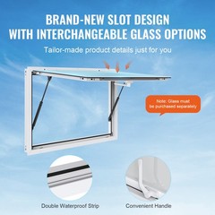Uimoso 36″L x 24″W Concession Stand Serving Window Food Truck Service Awning
