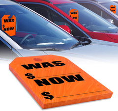 Versa-Tags Car Mirror Hang Tags – 8.5″ X 11.5″, Slogan-Was/Now, Pack of 50, Perf