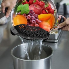 AUOON Clip On Strainer Silicone for All Pots Standard 8.86 x 3.55 in, Black